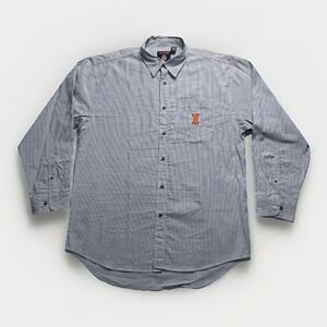 Three Square by Royce Apparel University of Illinois Gray Striped Mens Shirt 2XL